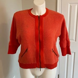 Orange cabi spring style crop cardigan sweater size M.